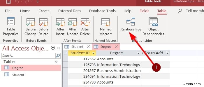 Microsoft Access에서 테이블 관계를 생성, 편집 및 삭제하는 방법 