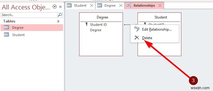 Microsoft Access에서 테이블 관계를 생성, 편집 및 삭제하는 방법 