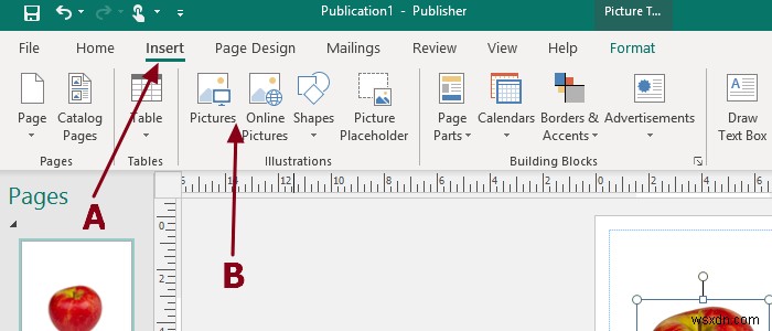 Microsoft Publisher에서 이미지 또는 그림 추가, 이동 및 수정 