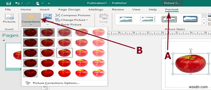 Microsoft Publisher에서 이미지 또는 그림 추가, 이동 및 수정 