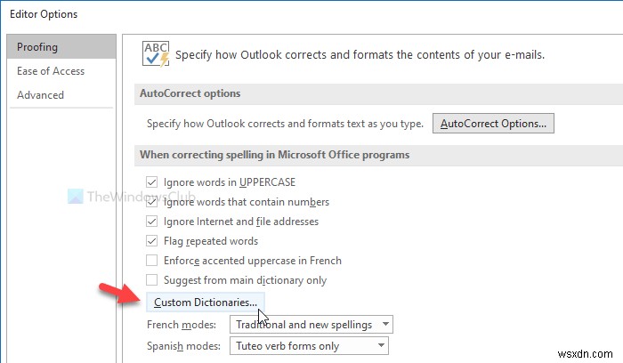 Word, Excel 및 Outlook에서 사용자 지정 사전을 추가하는 방법 