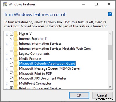 Office용 Microsoft Defender Application Guard 활성화 또는 비활성화 