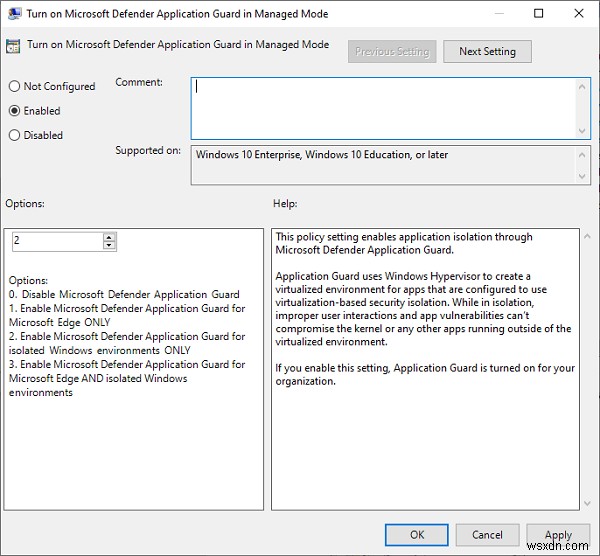 Office용 Microsoft Defender Application Guard 활성화 또는 비활성화 