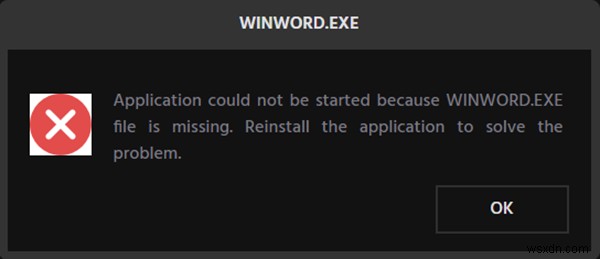 Windows 11/10의 Office Word 응용 프로그램에서 WINWORD.EXE 오류 수정 