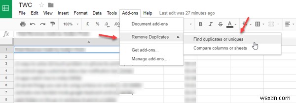 Excel 및 Google 스프레드시트에서 중복 행을 삭제하는 방법 
