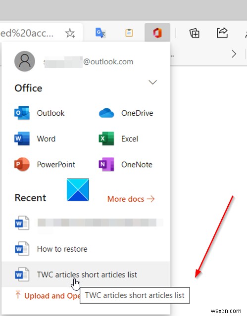 Chrome 또는 Edge 브라우저에서 Office 파일을 여는 방법 