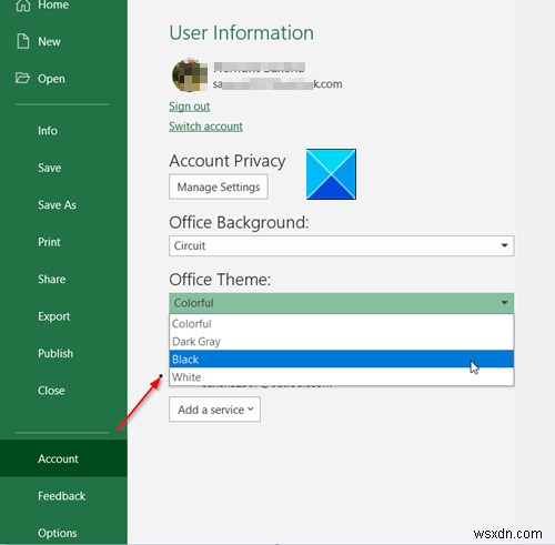 Word, Excel 또는 PowerPoint에서 다크 모드를 활성화하는 방법 