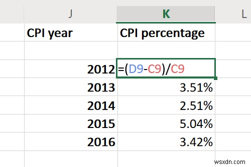 Excel에서 소비자 물가 지수 또는 CPI를 계산하고 그래프를 만드는 방법 