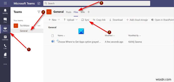 OneDrive 동기화 앱과 Teams 파일을 동기화하는 방법 