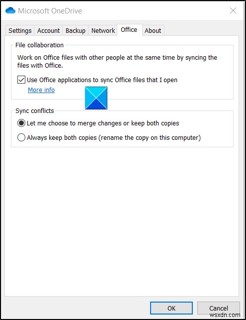 사용자가 Office 파일 동기화 충돌을 처리하는 방법을 선택하도록 허용 