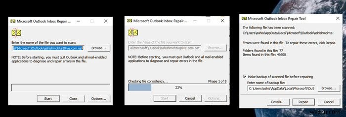 지난번에 Outlook을 시작할 수 없습니다. 안전 모드에서 시작하시겠습니까? 
