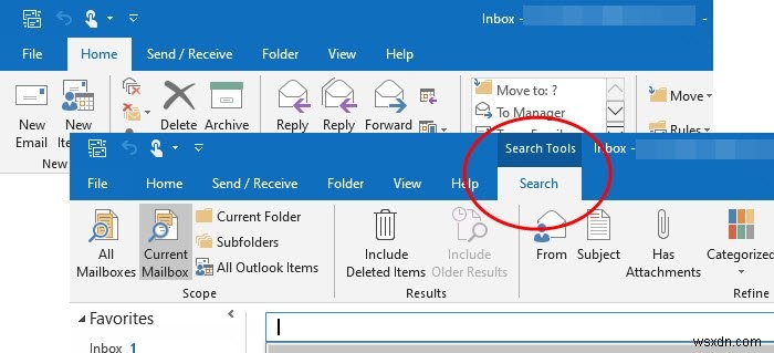 Outlook 리본에 검색 탭을 추가하는 방법