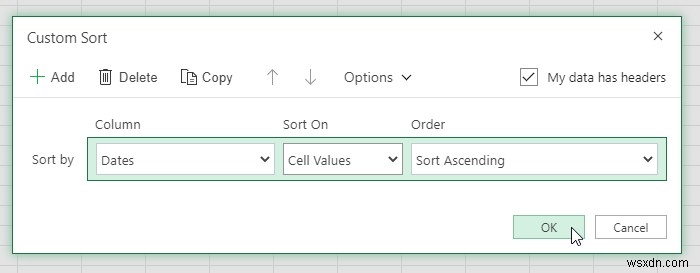Excel에서 데이터를 날짜별로 정렬하는 방법