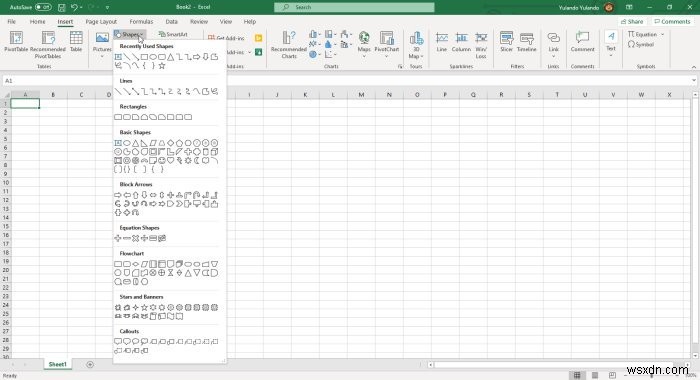 Excel을 사용하여 간단한 평면도를 디자인하는 방법