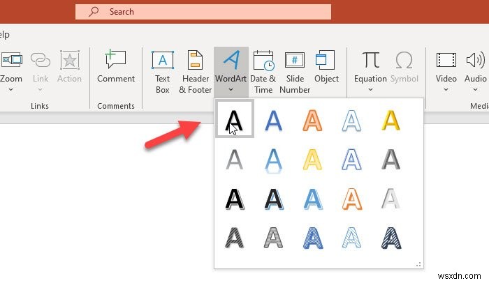 WordArt를 사용하여 PowerPoint에 곡선 텍스트를 삽입하는 방법