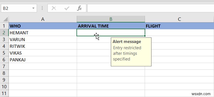 Microsoft Excel에서 셀에 데이터 유효성 검사를 적용하는 방법 