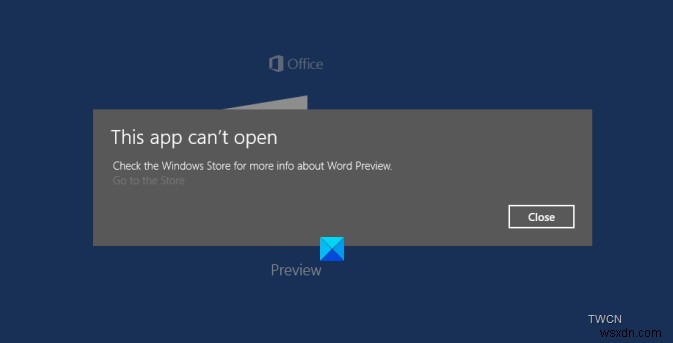 Windows 10에서 이 앱이 Office 앱 오류를 열 수 없음 수정 