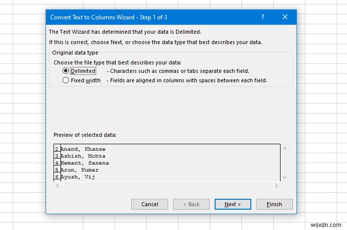 Excel 및 Google 스프레드시트에서 텍스트를 열로 분할하는 방법 