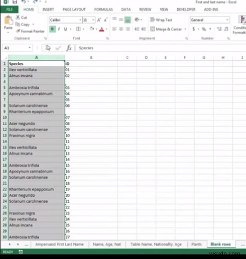 Microsoft Excel 스프레드시트에서 빈 셀을 제거하는 방법 