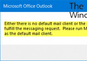 현재 메일 클라이언트가 메시징 요청을 수행할 수 없음 – Outlook 오류 