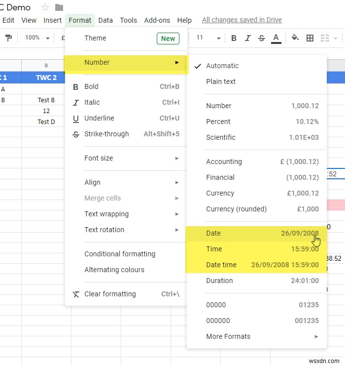 Excel 및 Google 스프레드시트에서 현재 날짜 및 시간을 표시하는 방법 