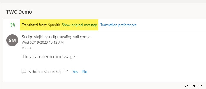 Outlook.com에서 이메일을 자동으로 번역하는 방법