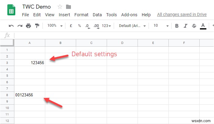 Excel 및 Google 스프레드시트에서 숫자 앞에 0을 추가하는 방법 