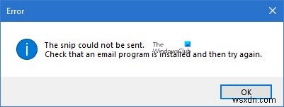 캡처를 보낼 수 없습니다. 이메일 프로그램이 설치되어 있는지 확인하십시오. 