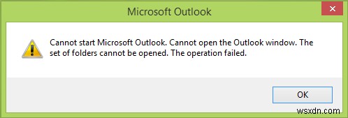 Microsoft Outlook을 시작할 수 없습니다. Outlook 창을 열 수 없습니다. 