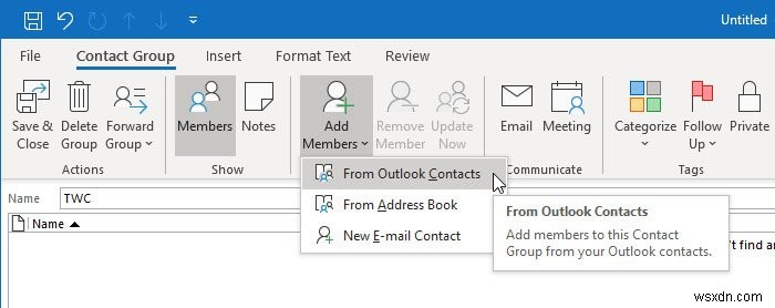 Outlook에서 연락처 그룹을 만들고 이메일을 대량으로 보내는 방법