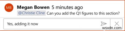 @mention을 사용하여 피드백을 위해 Office 365 앱 댓글에서 누군가를 태그하는 방법