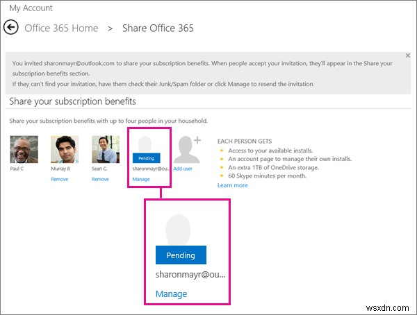 친구 및 가족과 Office 365 구독을 공유하는 방법 