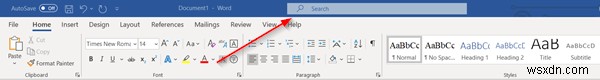 Office 365 제목 표시줄에서 검색 표시줄을 숨기거나 최소화하는 방법