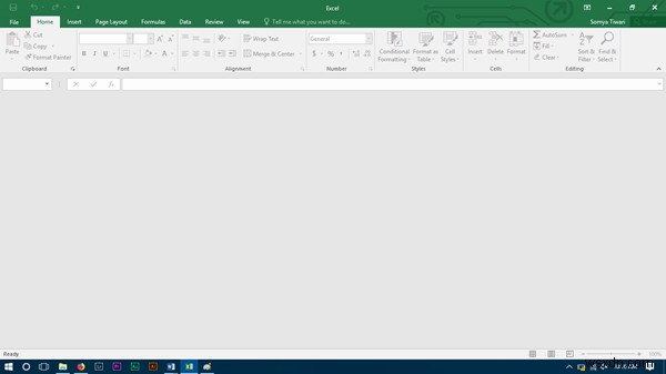 빈 문서를 여는 Microsoft Excel 수정 