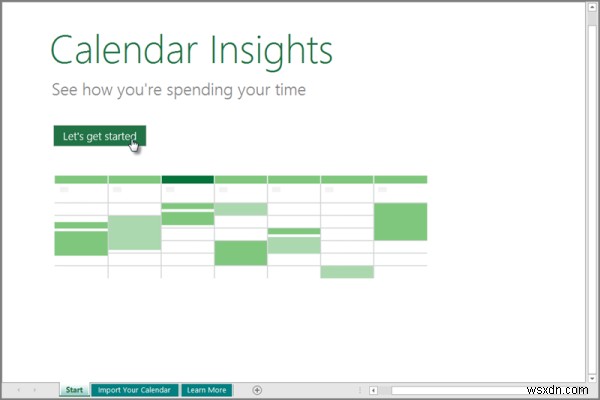 캘린더 통계 통합 문서를 Excel의 데이터와 함께 저장하는 방법