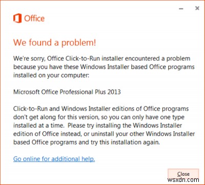 Windows 11/10의 Office 간편 실행 설치 프로그램 및 MSI 문제
