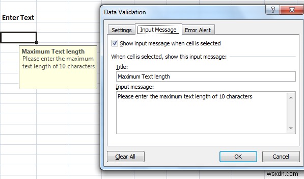 Microsoft Excel에서 오류 메시지를 추가하는 방법 
