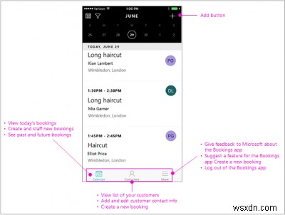 모바일 장치에서 Microsoft Bookings를 관리하는 방법 