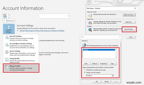 Microsoft Exchange에 연결할 수 없습니다. Outlook이 온라인 상태이거나 연결되어 있어야 합니다. 