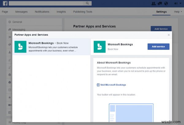 Microsoft Bookings와 Facebook 페이지를 연결하는 방법 