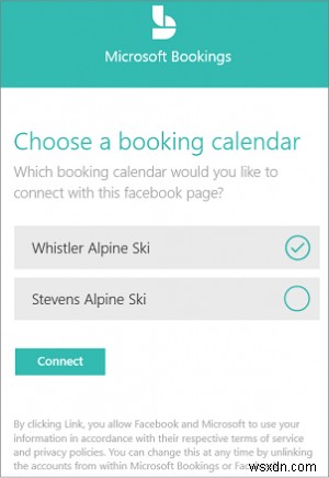 Microsoft Bookings와 Facebook 페이지를 연결하는 방법 