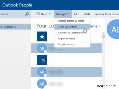 Outlook People 웹 앱을 사용하여 연락처를 관리하기 위한 팁 