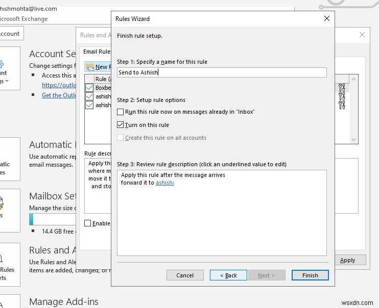 Microsoft Outlook에서 이메일을 자동으로 전달하는 방법 