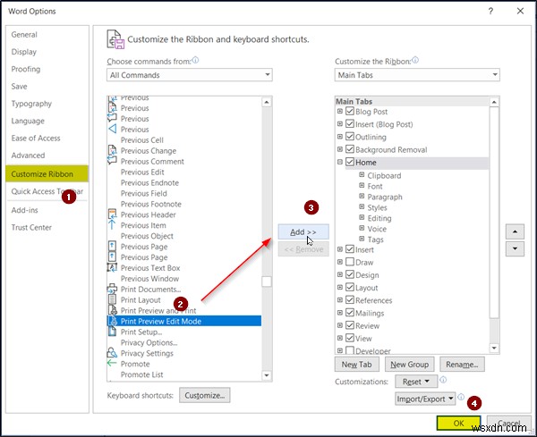 Microsoft Word용 인쇄 미리 보기에서 텍스트 편집을 활성화하는 방법 