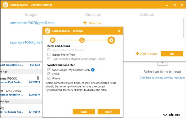 Outlook 및 Gmail 연락처를 동기화하는 방법 