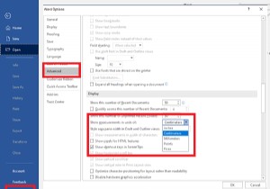 Word, Excel, PowerPoint에서 눈금자 단위를 변경하는 방법