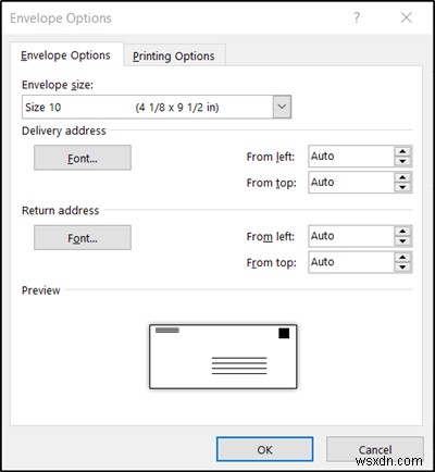 Microsoft Word에서 봉투를 만들고 인쇄하는 방법