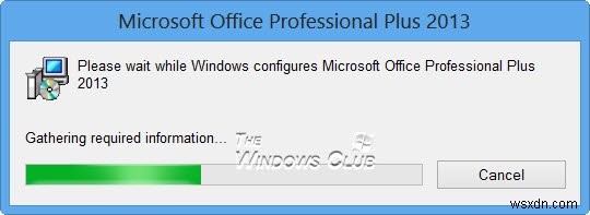 수정:Windows가 Microsoft Office 메시지를 구성하는 동안 잠시 기다려 주십시오. 