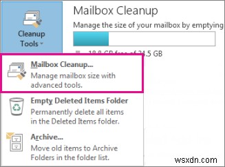Microsoft Outlook에서 사서함 크기를 정리, 압축 및 줄이는 방법 
