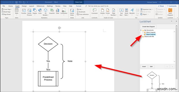 Lucidchart에서 순서도를 만들고 Microsoft Word로 가져오기 